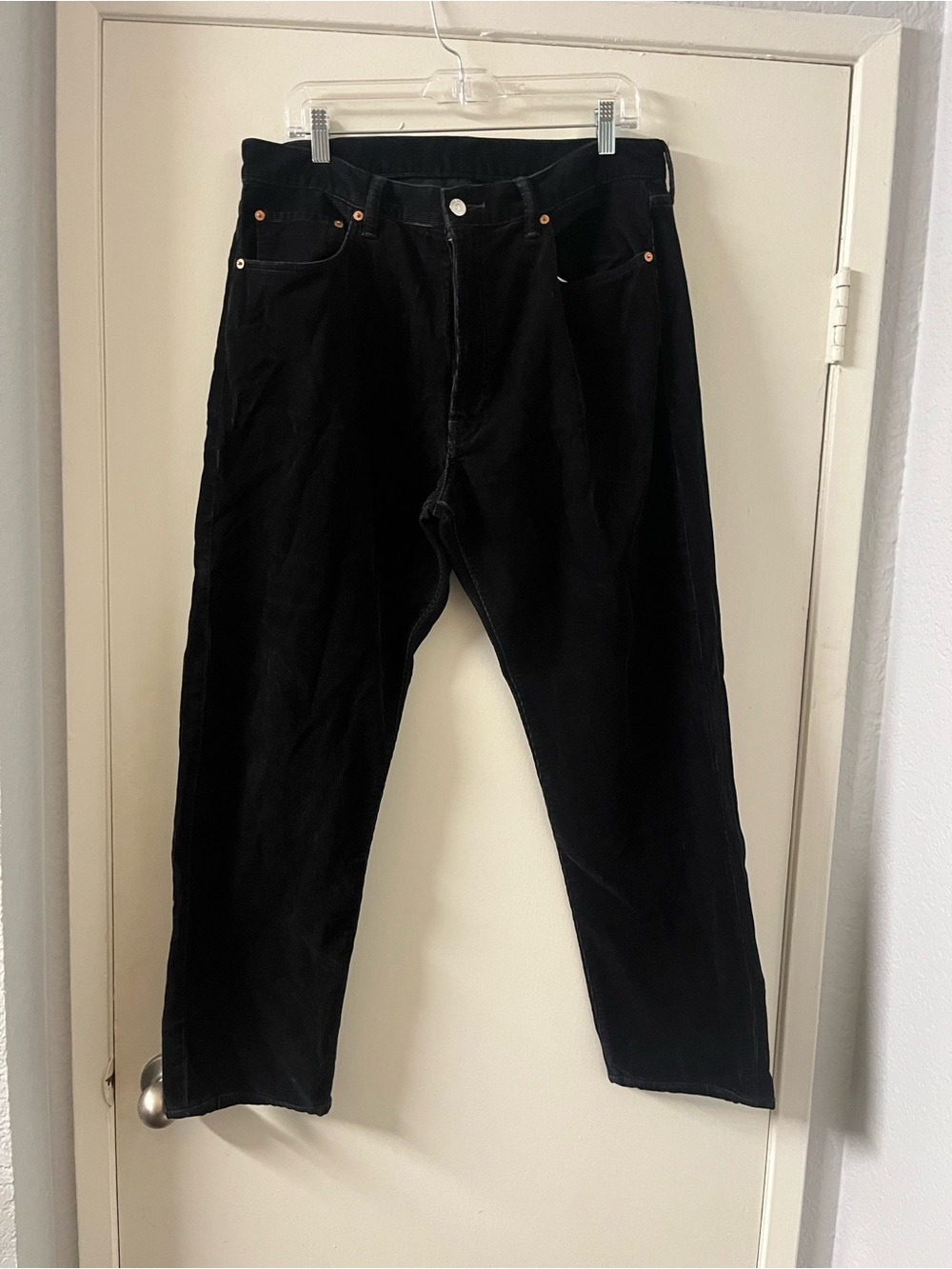Buck Mason Black Corduroy Straight Leg Pant Size 34x34